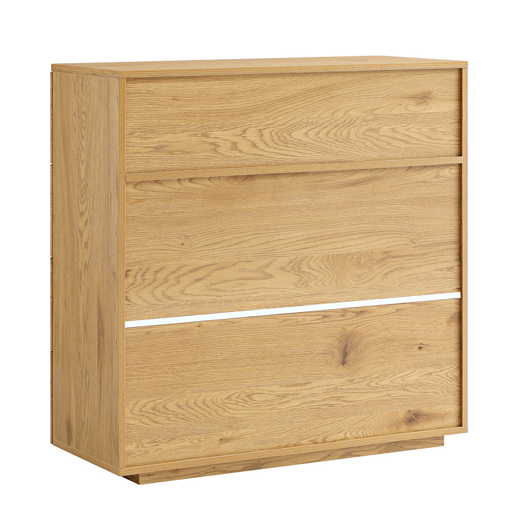 Agnes Curved Edge 5 Drawer Dresser, Natural