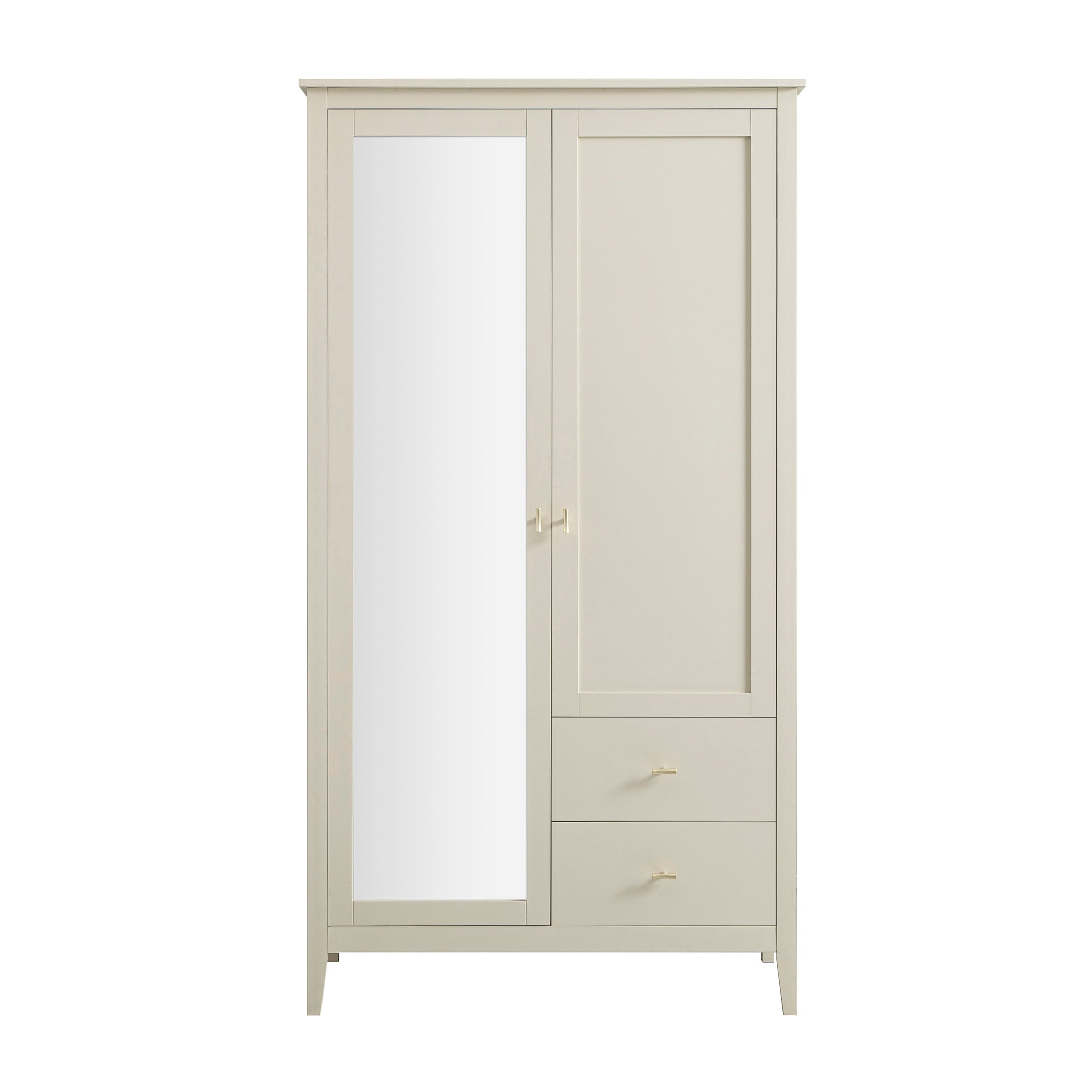 Oakham Mirrored Double Closet, Shaded White