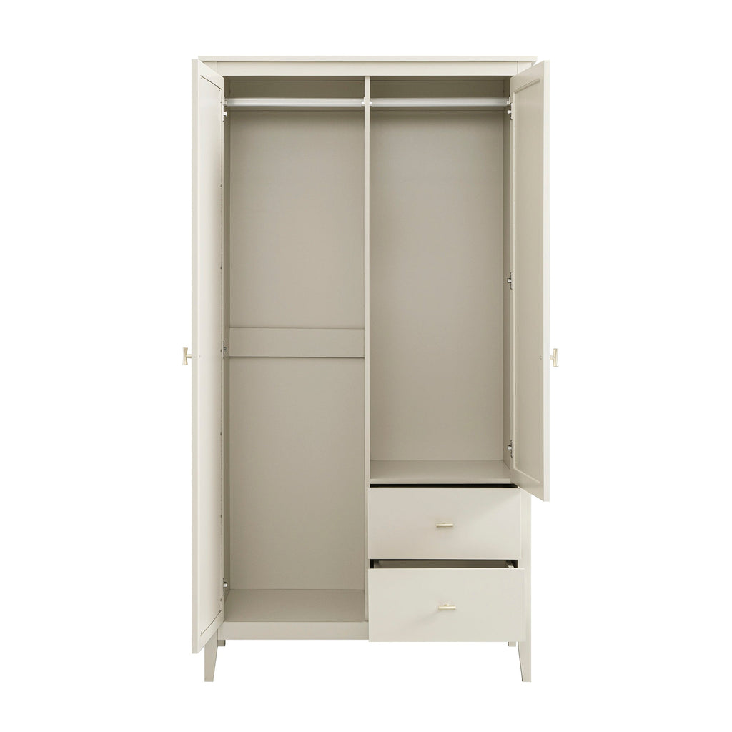 Oakham Mirrored Double Closet, Shaded White
