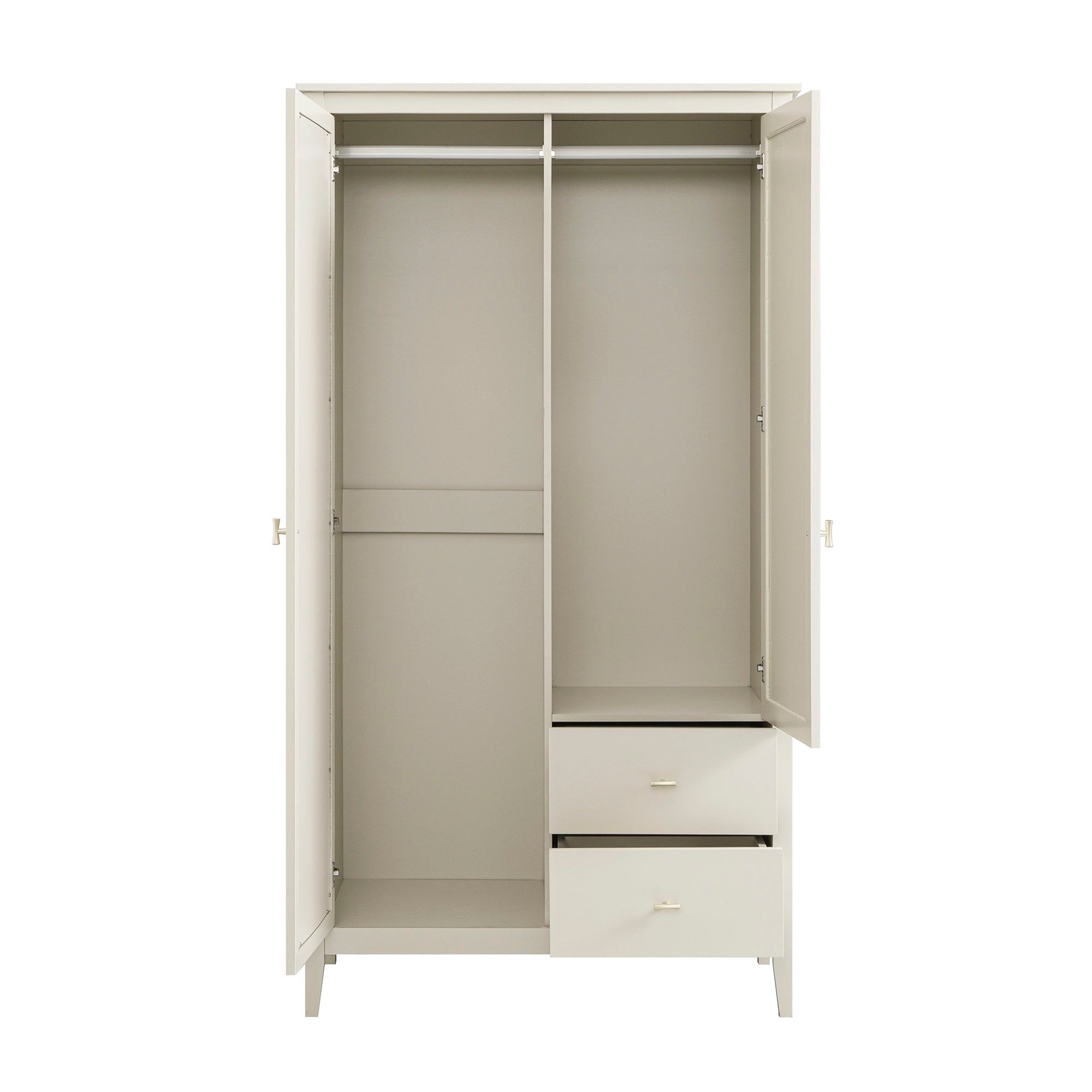 Oakham Mirrored Double Closet, Shaded White