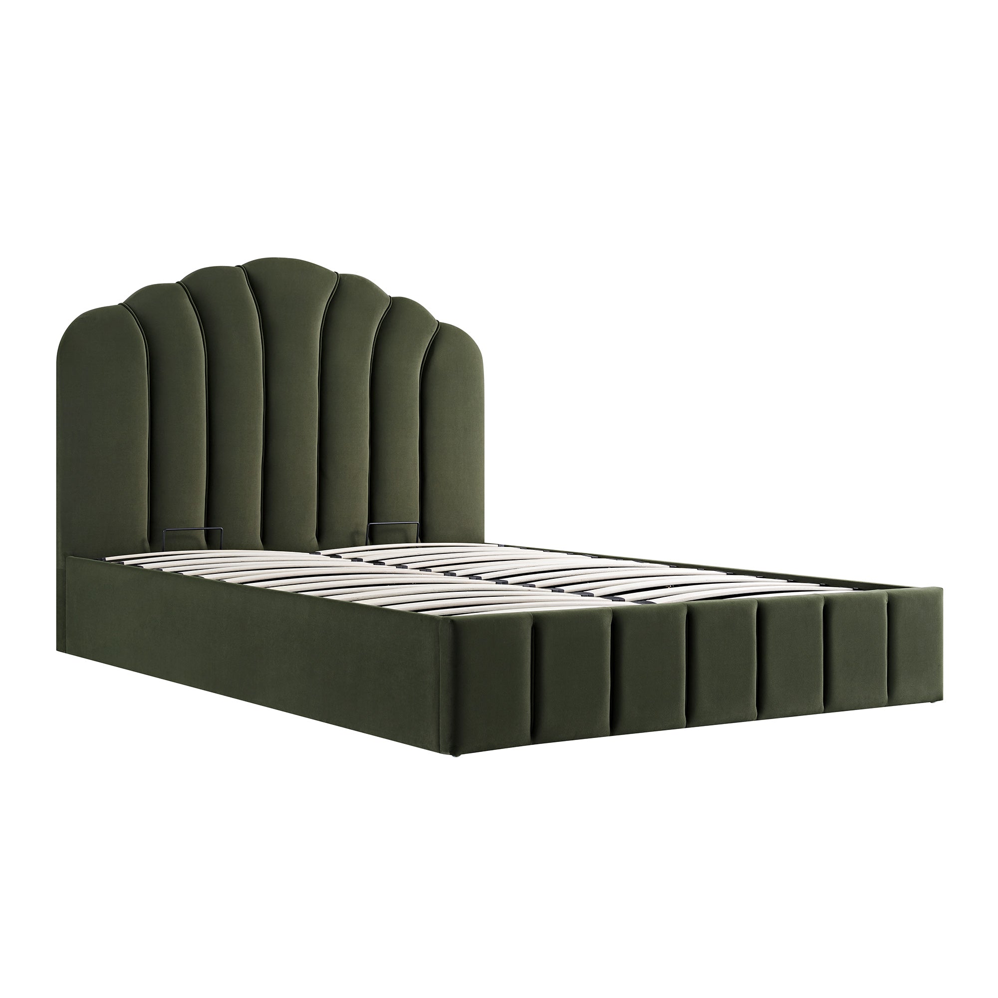 Hana Ottoman Storage Bed, Moss Green Velvet