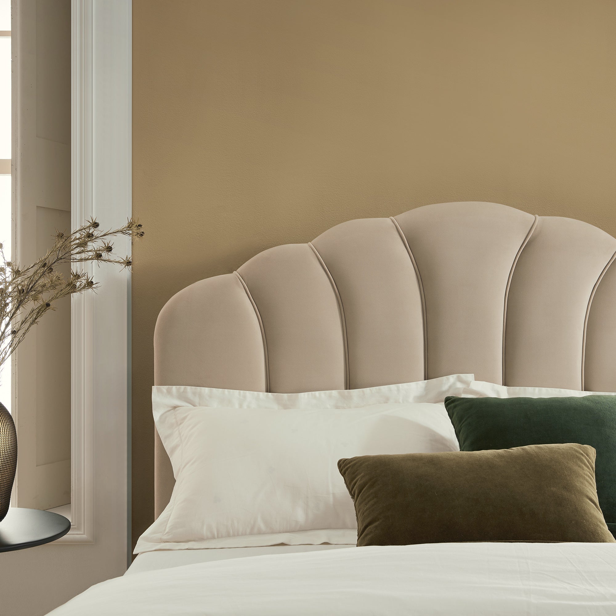 Hana Ottoman Storage Bed, Warm Stone Velvet