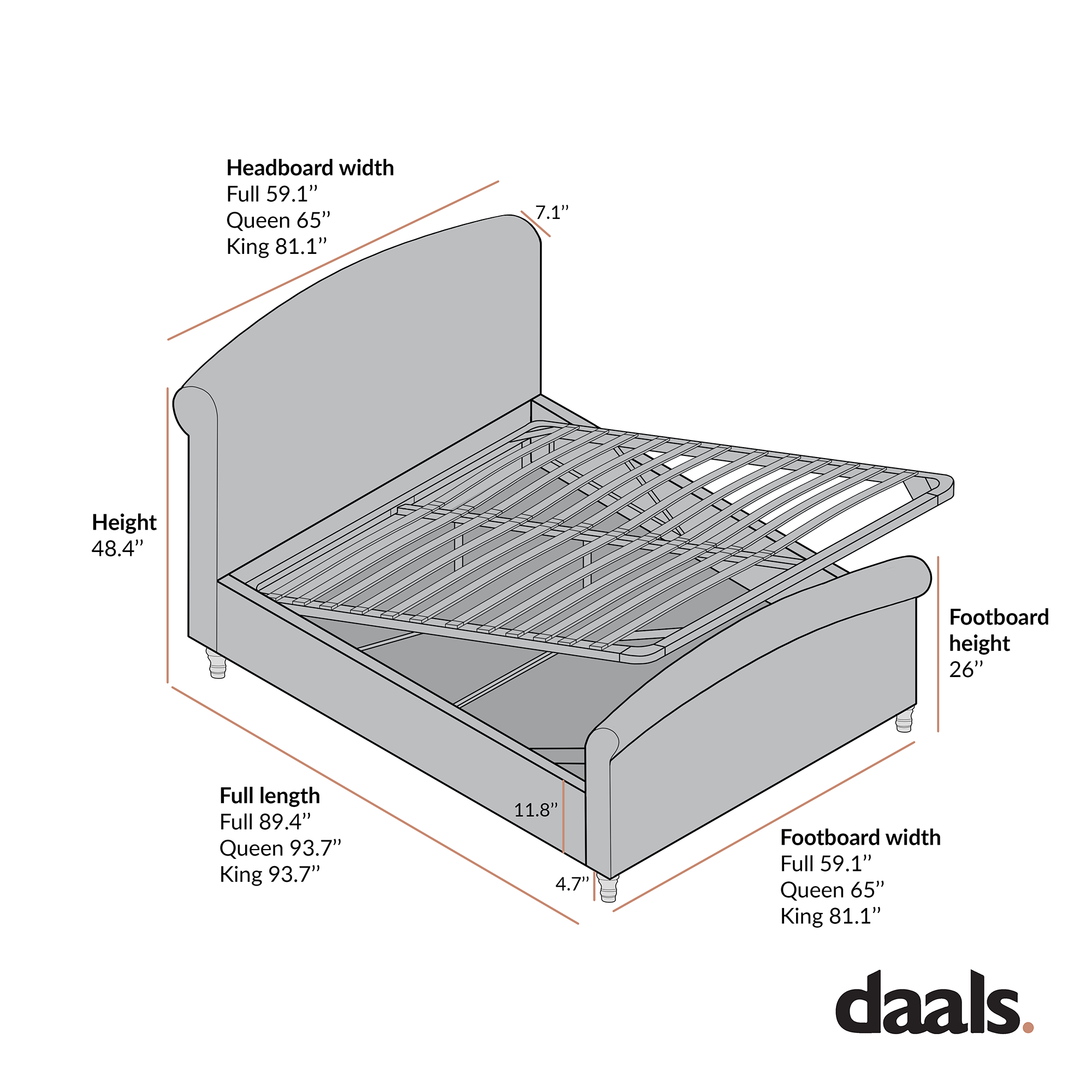 Porchester Ottoman Storage Sleigh Bed, Oatmeal Woven Textured Fabric