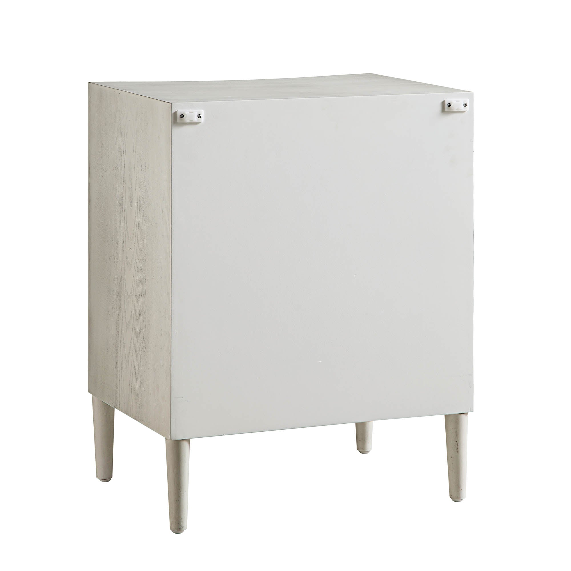 Thalia Concave 3 Drawer Nightstand, Washed White